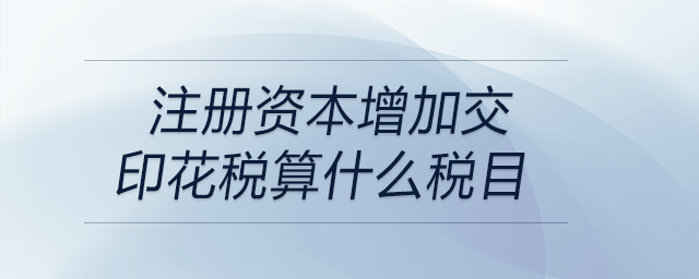 注冊(cè)資本增加交印花稅算什么稅目