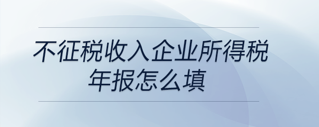 不征稅收入企業(yè)所得稅年報(bào)怎么填