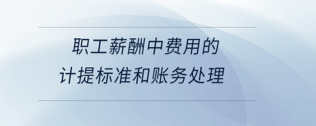 職工薪酬中費(fèi)用的計(jì)提標(biāo)準(zhǔn)和賬務(wù)處理