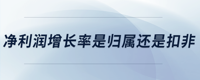 凈利潤(rùn)增長(zhǎng)率是歸屬還是扣非