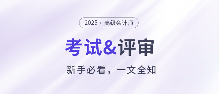 新手必看！關(guān)于2025年高級(jí)會(huì)計(jì)職稱(chēng)考試&評(píng)審