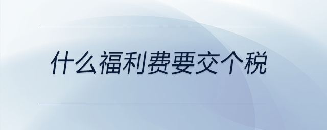 什么福利費(fèi)要交個(gè)稅