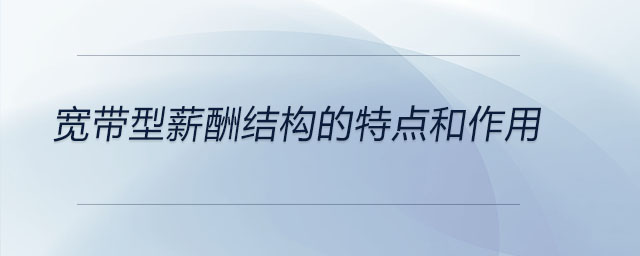 寬帶型薪酬結(jié)構(gòu)的特點(diǎn)和作用