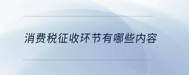 消費(fèi)稅征收環(huán)節(jié)有哪些內(nèi)容
