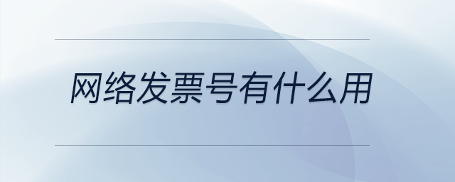 網(wǎng)絡發(fā)票號有什么用
