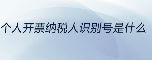 個(gè)人開(kāi)票納稅人識(shí)別號(hào)是什么