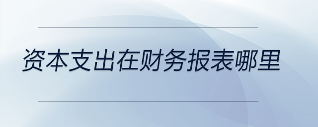 資本支出在財務(wù)報表哪里