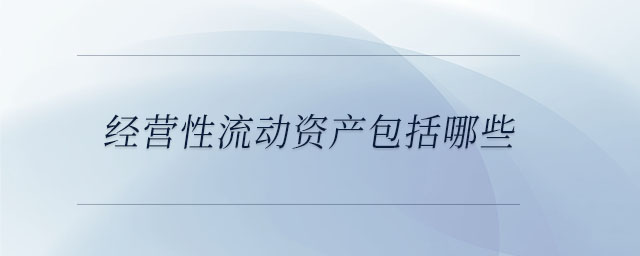 經營性流動資產包括哪些