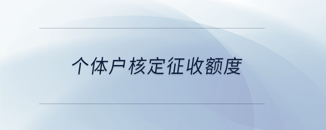 個體戶核定征收額度