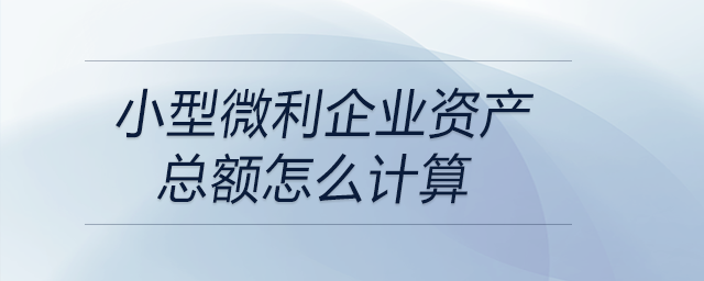 小型微利企業(yè)資產(chǎn)總額怎么計算