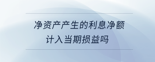 凈資產(chǎn)產(chǎn)生的利息凈額計入當(dāng)期損益嗎