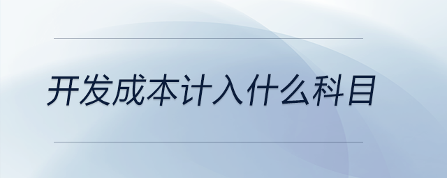 開發(fā)成本計(jì)入什么科目