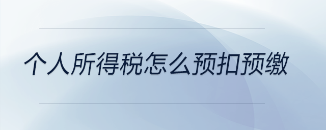 個(gè)人所得稅怎么預(yù)扣預(yù)繳