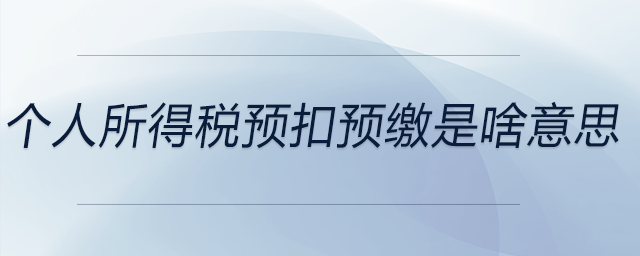 個(gè)人所得稅預(yù)扣預(yù)繳是啥意思