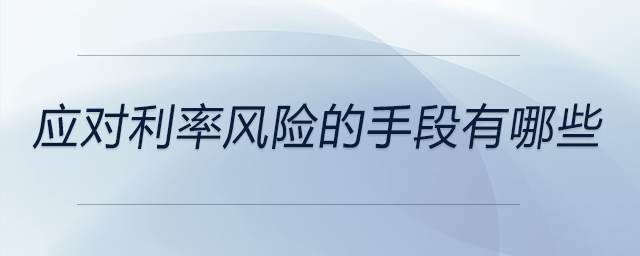 應對利率風險的手段有哪些