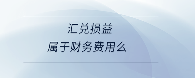 匯兌損益屬于財務(wù)費用么