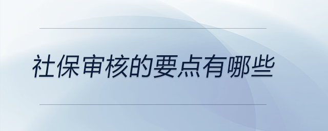 社保審核的要點(diǎn)有哪些