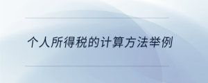 個人所得稅的計(jì)算方法舉例
