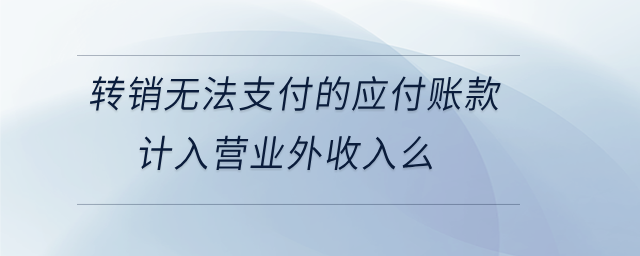 轉(zhuǎn)銷無法支付的應(yīng)付賬款計入營業(yè)外收入么