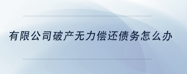 中級會計有限公司破產(chǎn)無力償還債務(wù)怎么辦