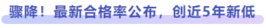 驟降！最新合格率