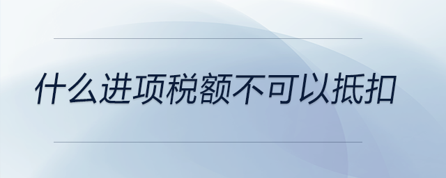 什么進項稅額不可以抵扣