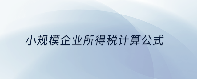 小規(guī)模企業(yè)所得稅計(jì)算公式