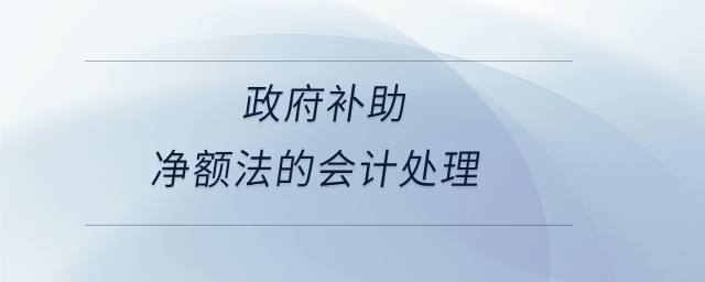 政府補(bǔ)助凈額法的會計(jì)處理