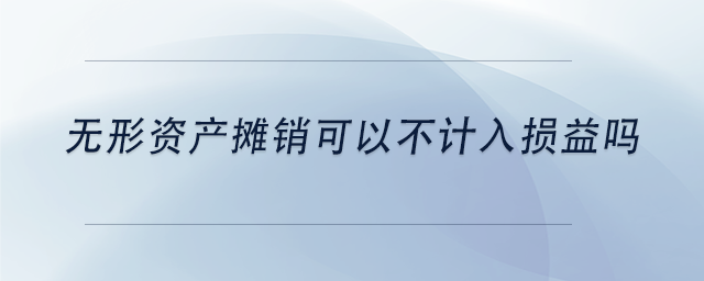 中級會計無形資產(chǎn)攤銷可以不計入損益嗎