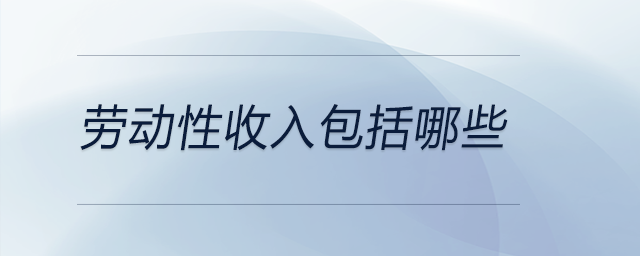 勞動(dòng)性收入包括哪些