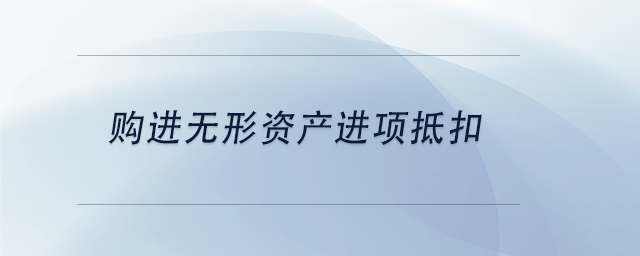 中級會計購進無形資產(chǎn)進項抵扣