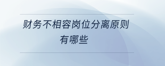 財務(wù)不相容崗位分離原則有哪些