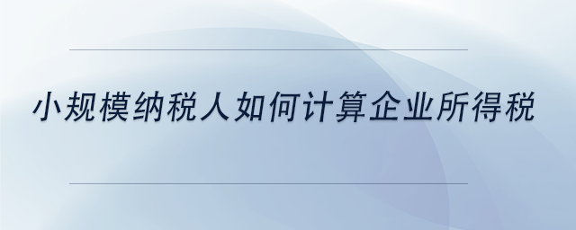 中級(jí)會(huì)計(jì)小規(guī)模納稅人如何計(jì)算企業(yè)所得稅