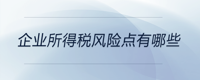 企業(yè)所得稅風(fēng)險(xiǎn)點(diǎn)有哪些