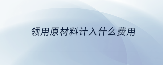 領(lǐng)用原材料計(jì)入什么費(fèi)用