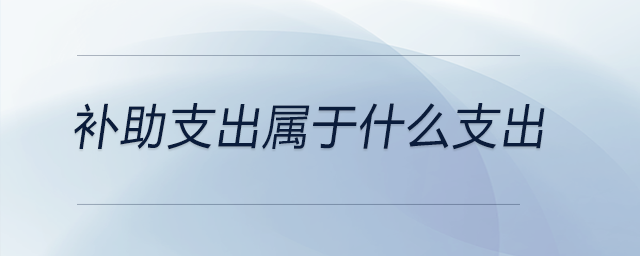 補(bǔ)助支出屬于什么支出