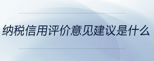納稅信用評(píng)價(jià)意見(jiàn)建議是什么