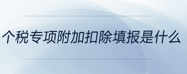 個(gè)稅專項(xiàng)附加扣除填報(bào)是什么