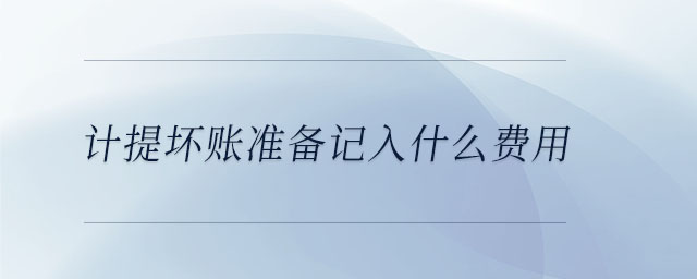 計提壞賬準(zhǔn)備記入什么費用