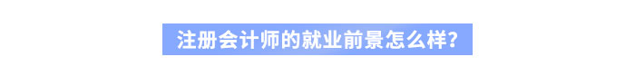注冊會(huì)計(jì)師的就業(yè)前景怎么樣？