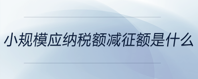 小規(guī)模應(yīng)納稅額減征額是什么