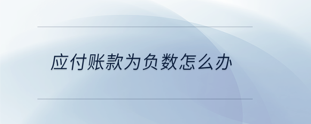 應(yīng)付賬款為負數(shù)怎么辦