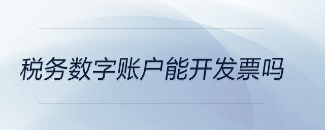 稅務(wù)數(shù)字賬戶能開發(fā)票嗎