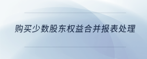 購買少數(shù)股東權(quán)益合并報(bào)表處理