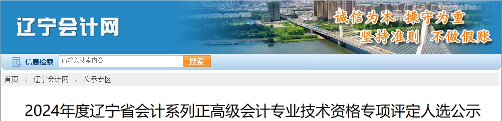 遼寧省2024年正高級會(huì)計(jì)專業(yè)專項(xiàng)評定人選公示