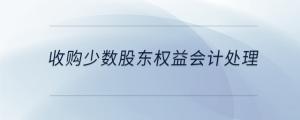 收購少數(shù)股東權(quán)益會計處理