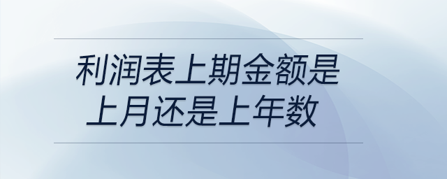 利潤表上期金額是上月還是上年數(shù)