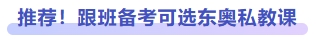 推薦！跟班備考可選東奧私教課