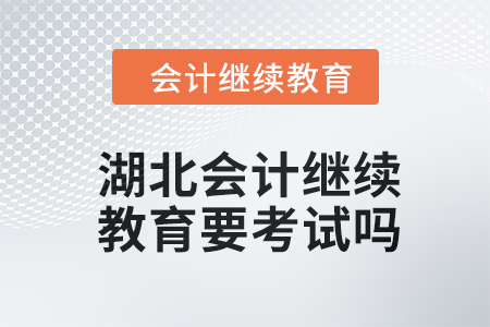 2024年湖北會計繼續(xù)教育要考試嗎？