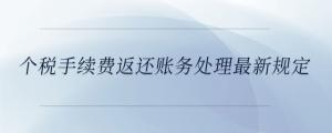 個(gè)稅手續(xù)費(fèi)返還賬務(wù)處理最新規(guī)定